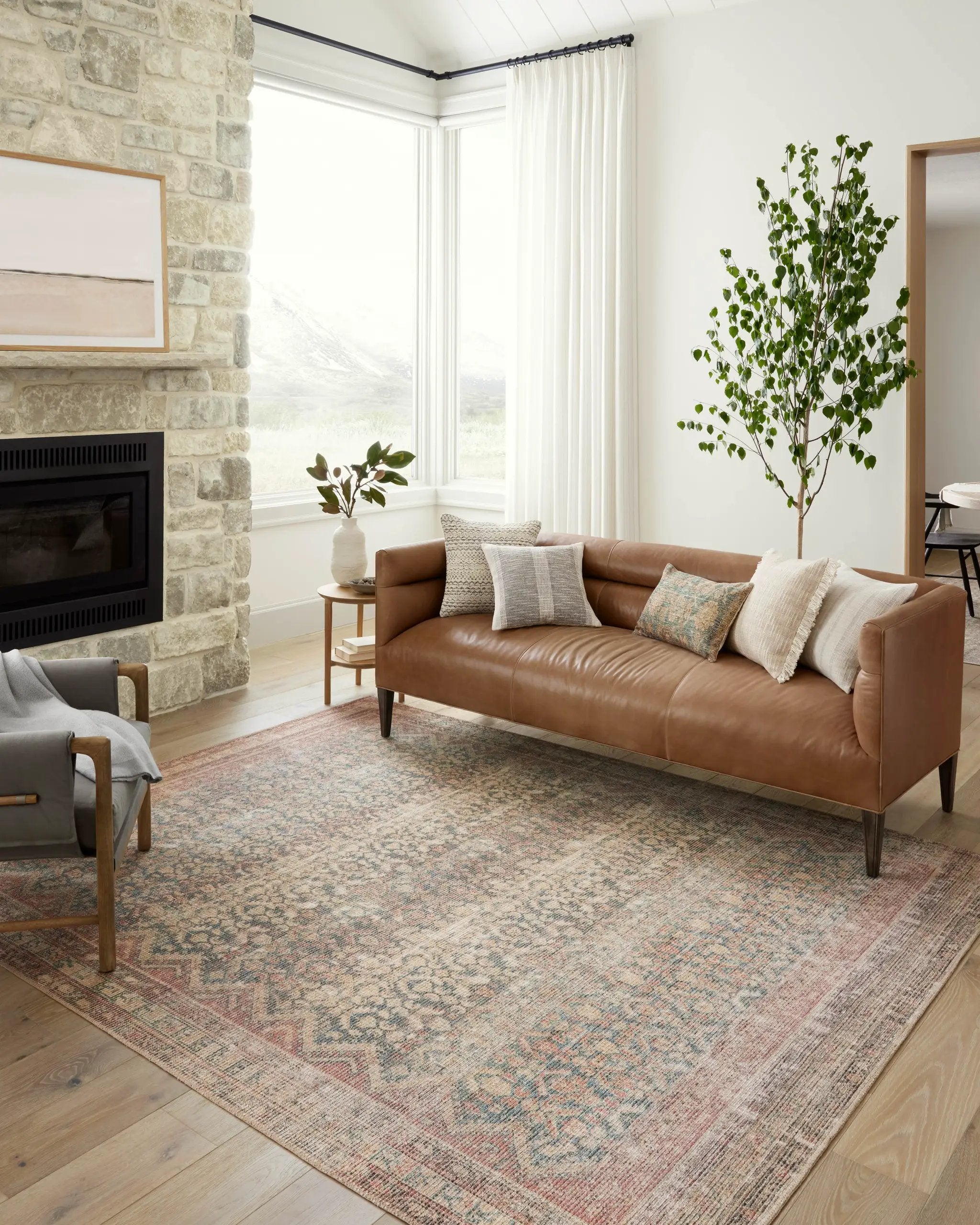 Aubrey AUB-03 Ocean / Spice Area Rug by Angela Rose x Loloi