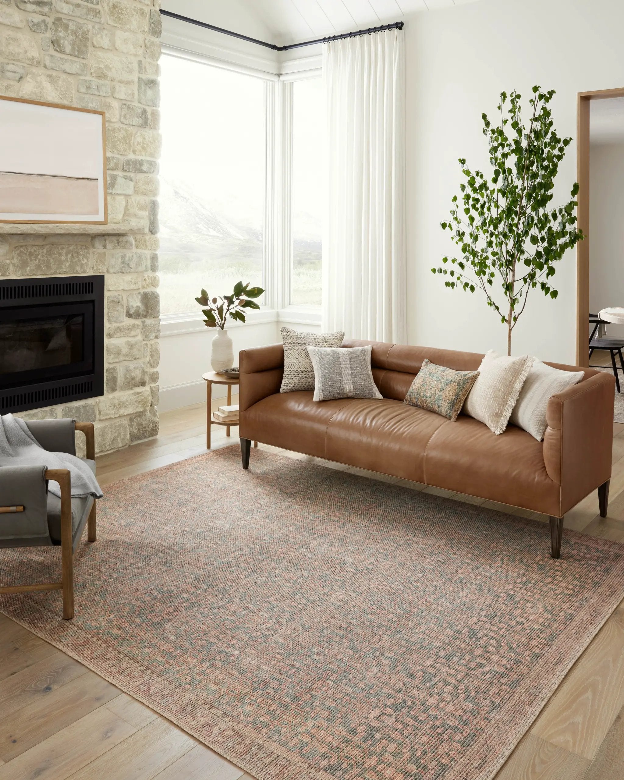 Aubrey AUB-04 Blue / Terracotta Area Rug by Angela Rose x Loloi