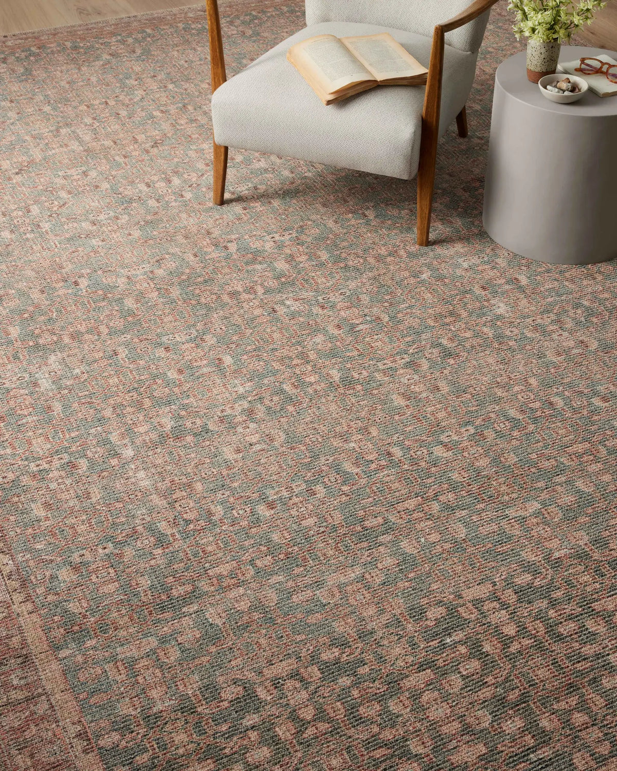 Aubrey AUB-04 Blue / Terracotta Area Rug by Angela Rose x Loloi