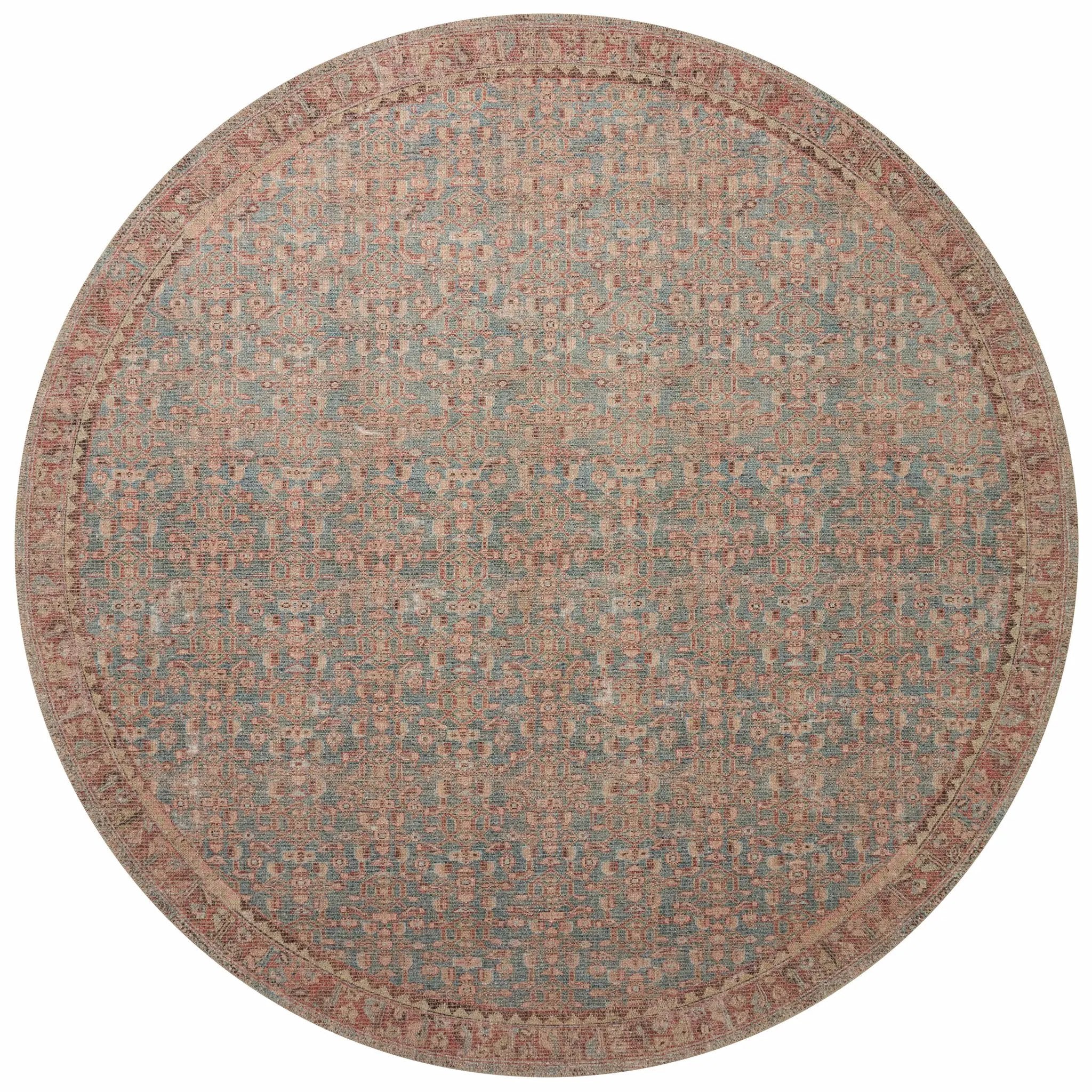 Aubrey AUB-04 Blue / Terracotta Area Rug by Angela Rose x Loloi