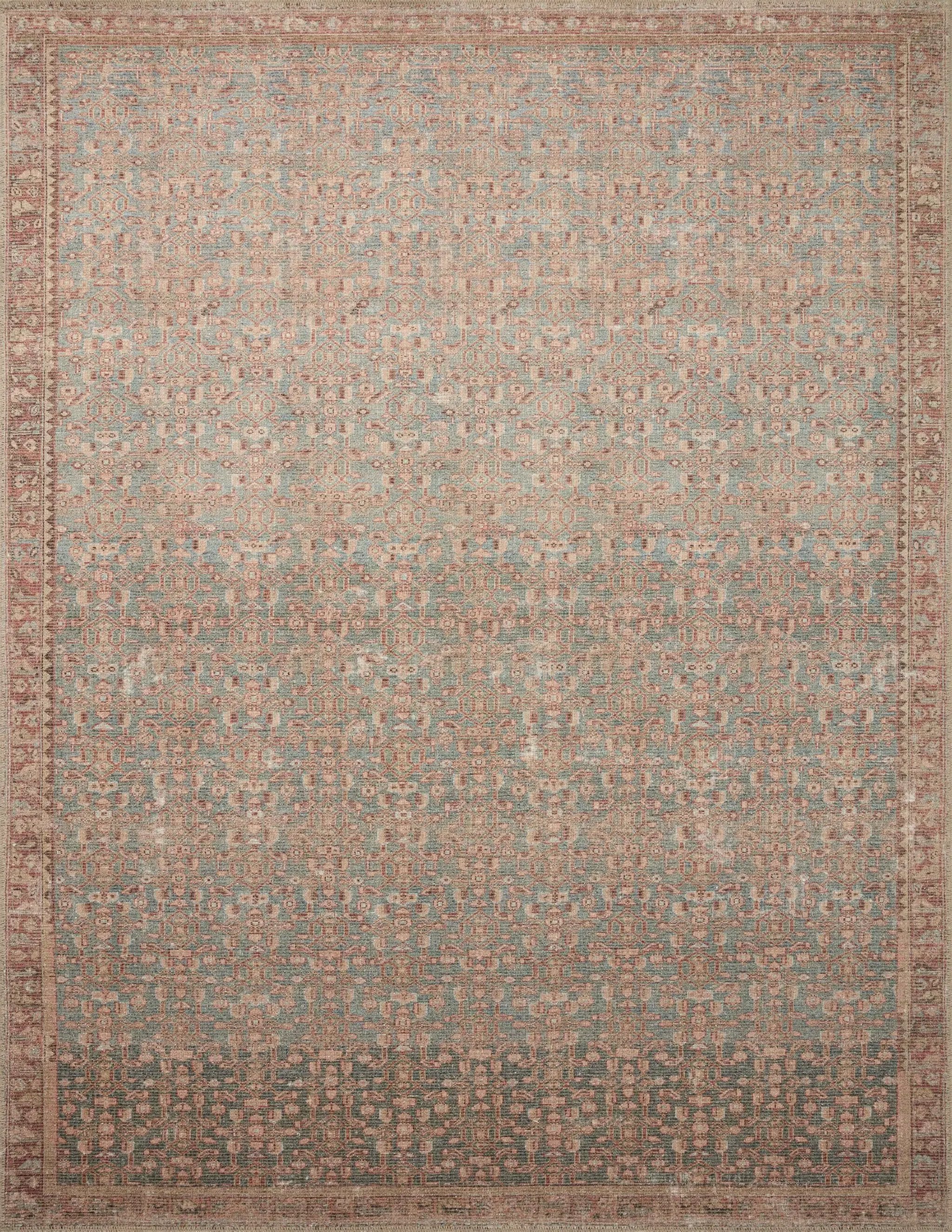 Aubrey AUB-04 Blue / Terracotta Area Rug by Angela Rose x Loloi