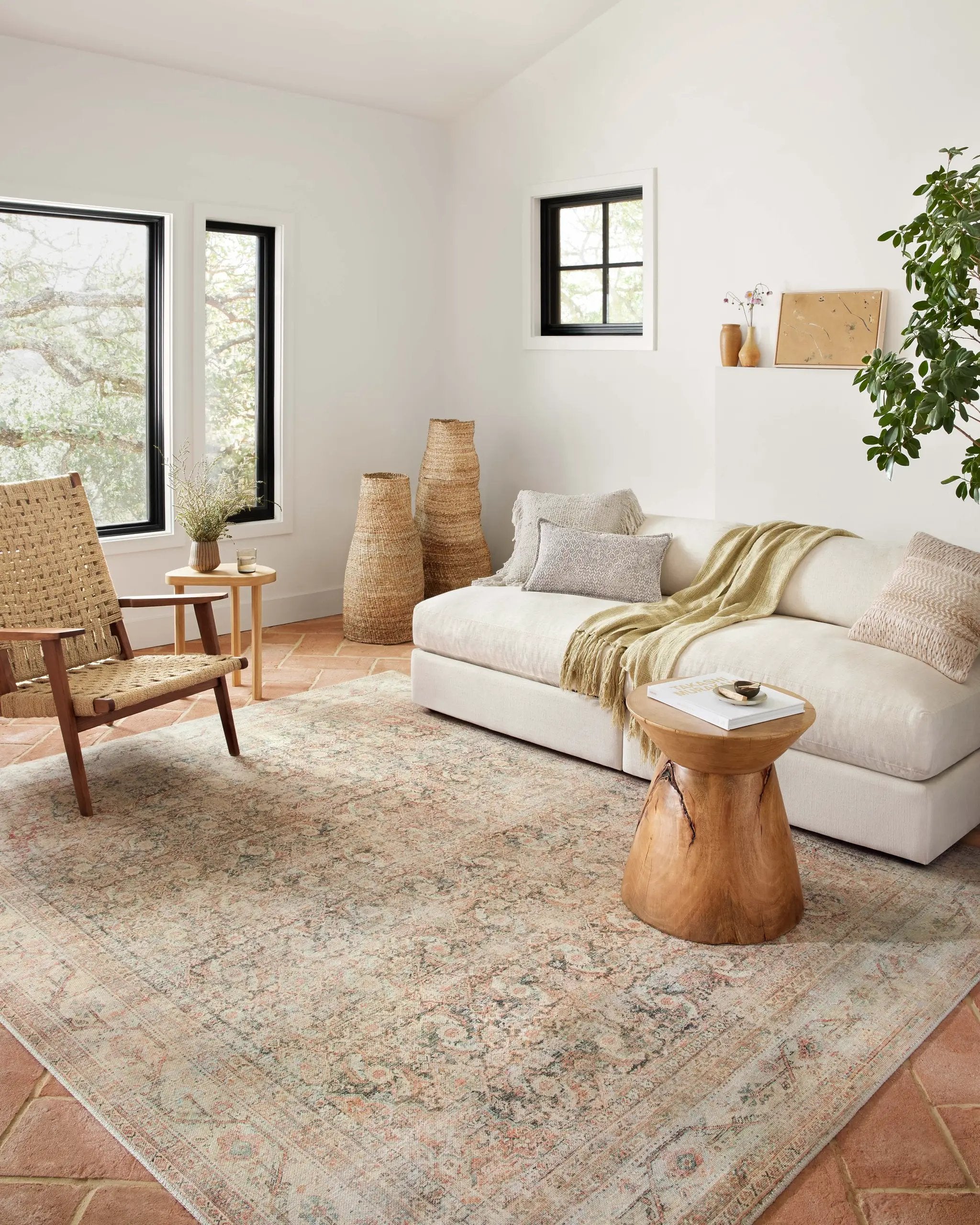 Adrian ADR-01 Natural / Apricot Area Rug by Loloi