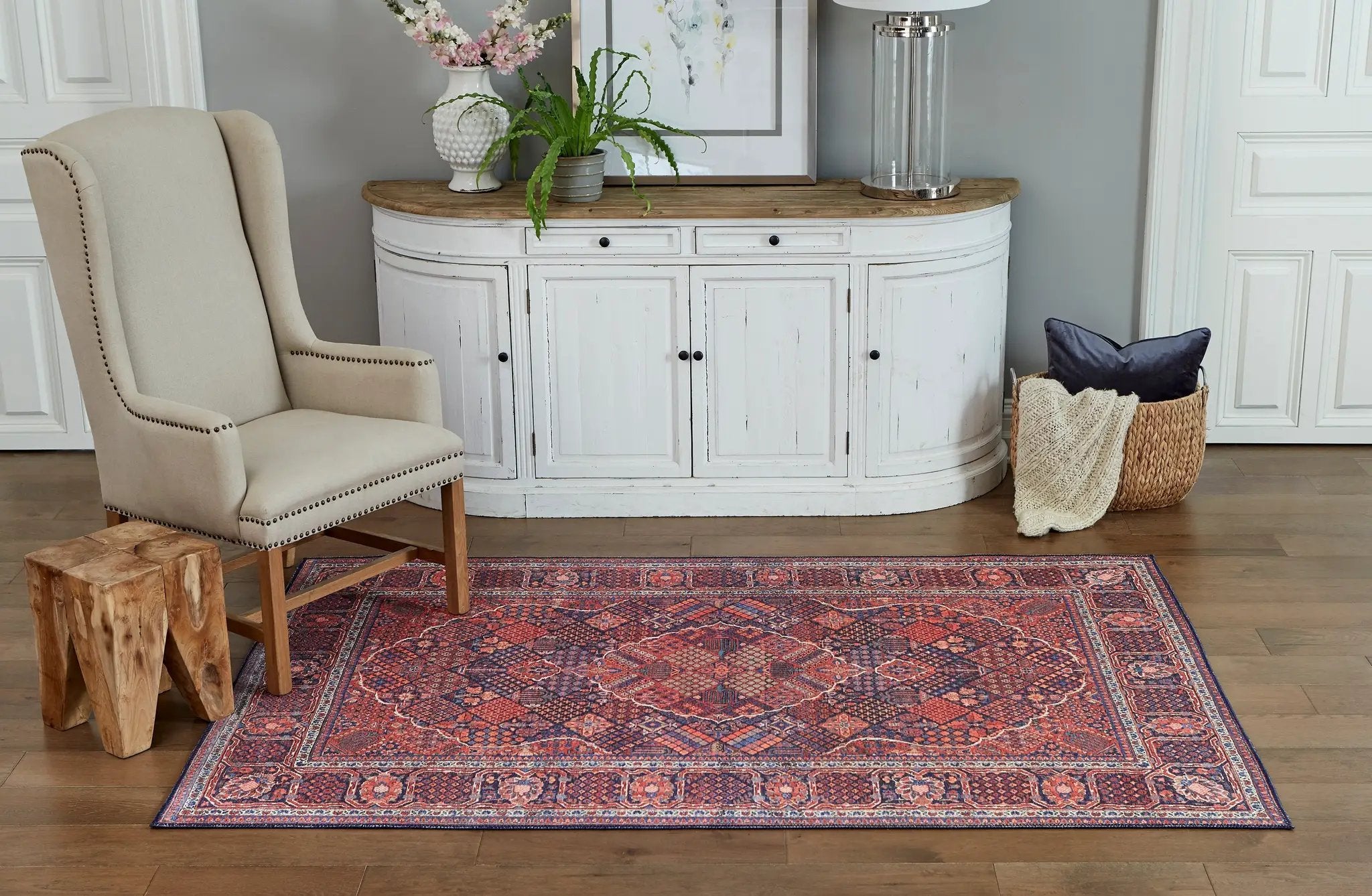 Afshar AFS10 Navy Area Rug by Momeni
