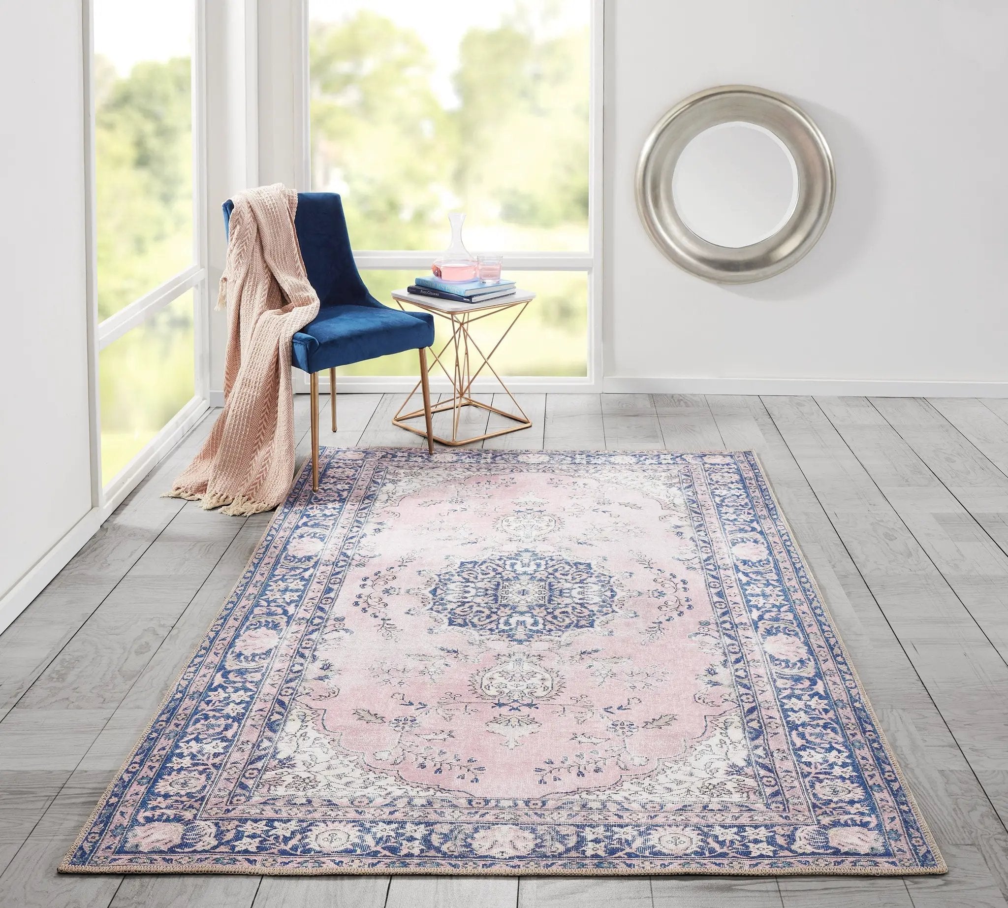 Afshar AFS30 Pink Area Rug by Momeni
