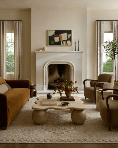 The Alara ALR-02 Ivory / Natural Area Rug delivers refined ivory and warm natural beauty in a hand-woven wool area rug