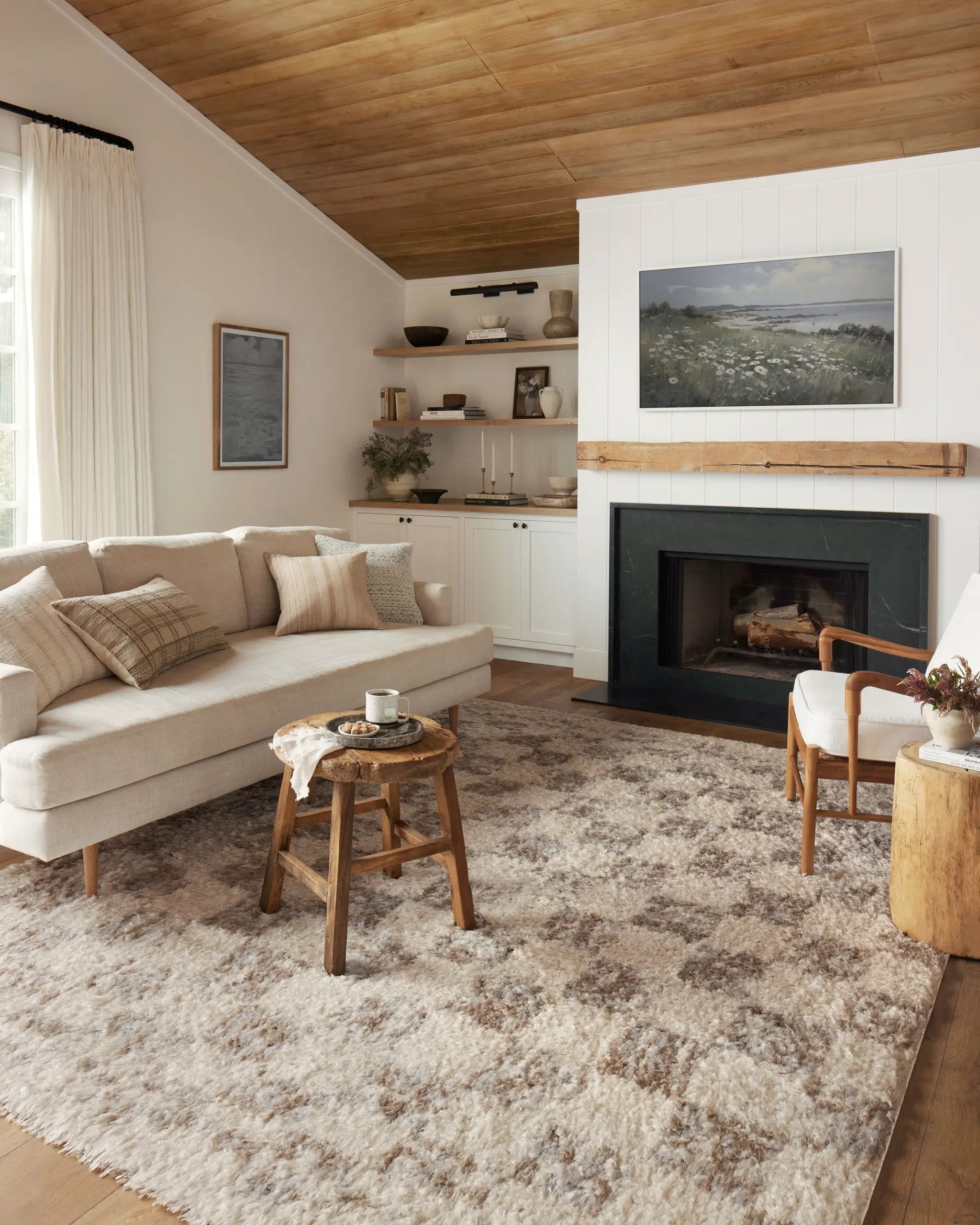 Amira AMI-05 Ivory / Pebble Area Rug by Angela Rose x Loloi