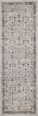 A power-loomed polyester area rug in refined ivory and grounding stone tones with traditional and distressed motifs, the Anniston ANS-01 Ivory / Stone Area Rug grounds your room beautifully