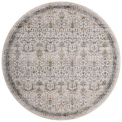 A power-loomed polyester area rug in refined ivory and grounding stone tones with traditional and distressed motifs, the Anniston ANS-01 Ivory / Stone Area Rug grounds your room beautifully