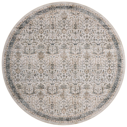 A power-loomed polyester area rug in refined ivory and grounding stone tones with traditional and distressed motifs, the Anniston ANS-01 Ivory / Stone Area Rug grounds your room beautifully