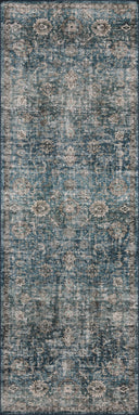 The Anniston ANS-02 Lagoon / Natural Area Rug is a power-loomed polyester area rug that radiates tranquil lagoon and warm natural charm and traditional and distressed elegance