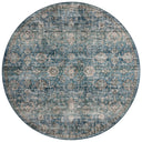 The Anniston ANS-02 Lagoon / Natural Area Rug is a power-loomed polyester area rug that radiates tranquil lagoon and warm natural charm and traditional and distressed elegance