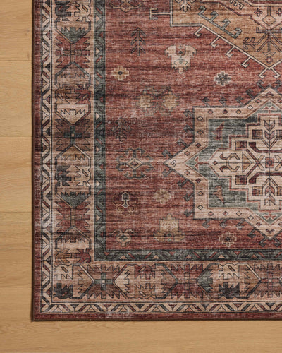 The Anniston ANS-04 Spice / Multi Area Rug showcases spirited spice and vibrant multi-toned tones in a power-loomed polyester area rug with traditional and distressed style