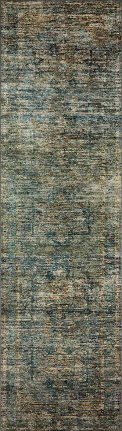 Featuring tranquil lagoon and vibrant multi-toned hues and traditional and distressed detail, the Anniston ANS-05 Lagoon / Multi Area Rug is a power-loomed polyester area rug for any room