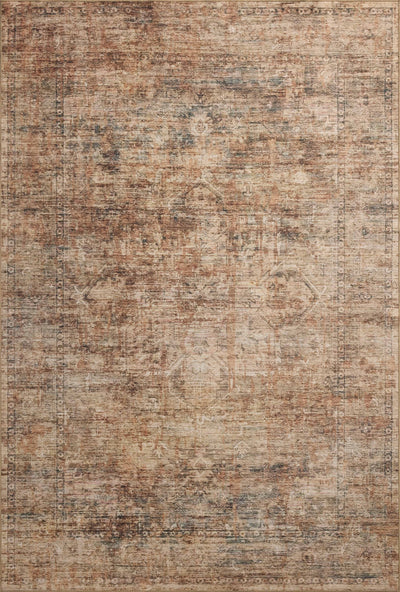 A power-loomed polyester area rug with traditional and distressed flair in earthy clay and deep charcoal tones, the Anniston ANS-06 Clay / Charcoal Area Rug anchors any room