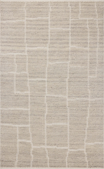 Featuring gentle dove hues and contemporary detail, the Asha ASA-01 Dove Area Rug is a hand-loomed wool and cotton area rug for any room