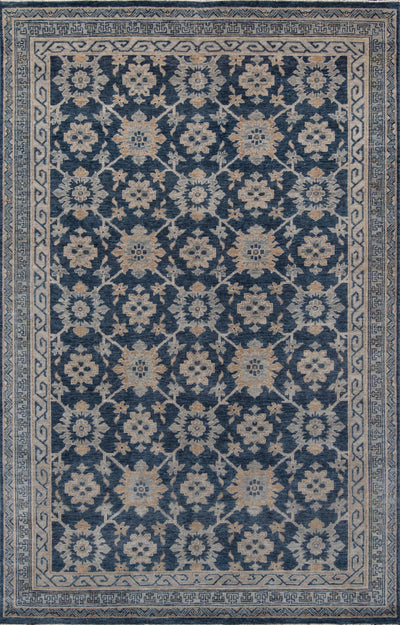 Momeni Banaras BNR-1 Blue Hand Knotted Area Rug