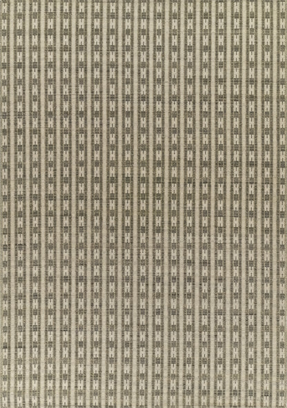 Barron BRN-2 Green Area Rug featuring subtle stripe patterns, 80% wool 20% cotton