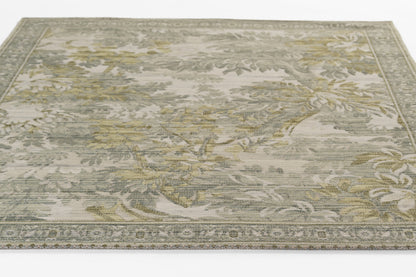 Barron BRN-3 Multicolor Area Rug in beige and blue earth tones, machine made in Egypt