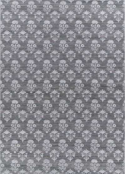 Barron BRN-5 Blue Area Rug with geometric-inspired patterns, premium wool-cotton blend