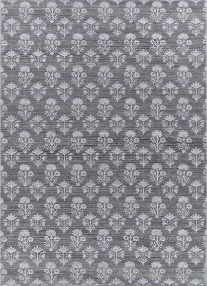 Barron BRN-5 Blue Area Rug with geometric-inspired patterns, premium wool-cotton blend