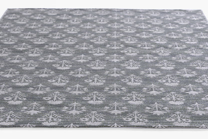 Barron BRN-5 Blue Area Rug with geometric-inspired patterns, premium wool-cotton blend