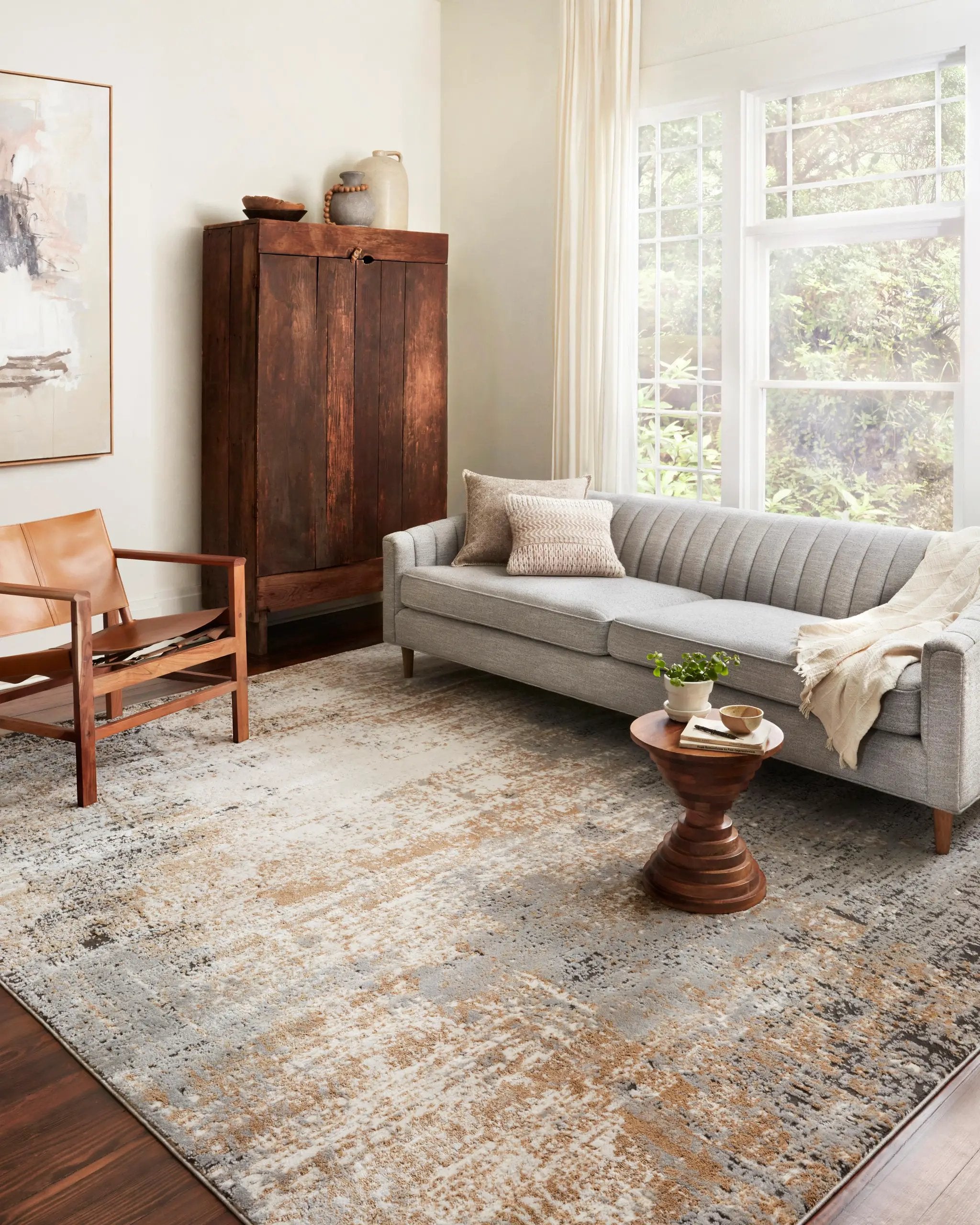 Bianca BIA-01 Stone / Gold Area Rug by Loloi