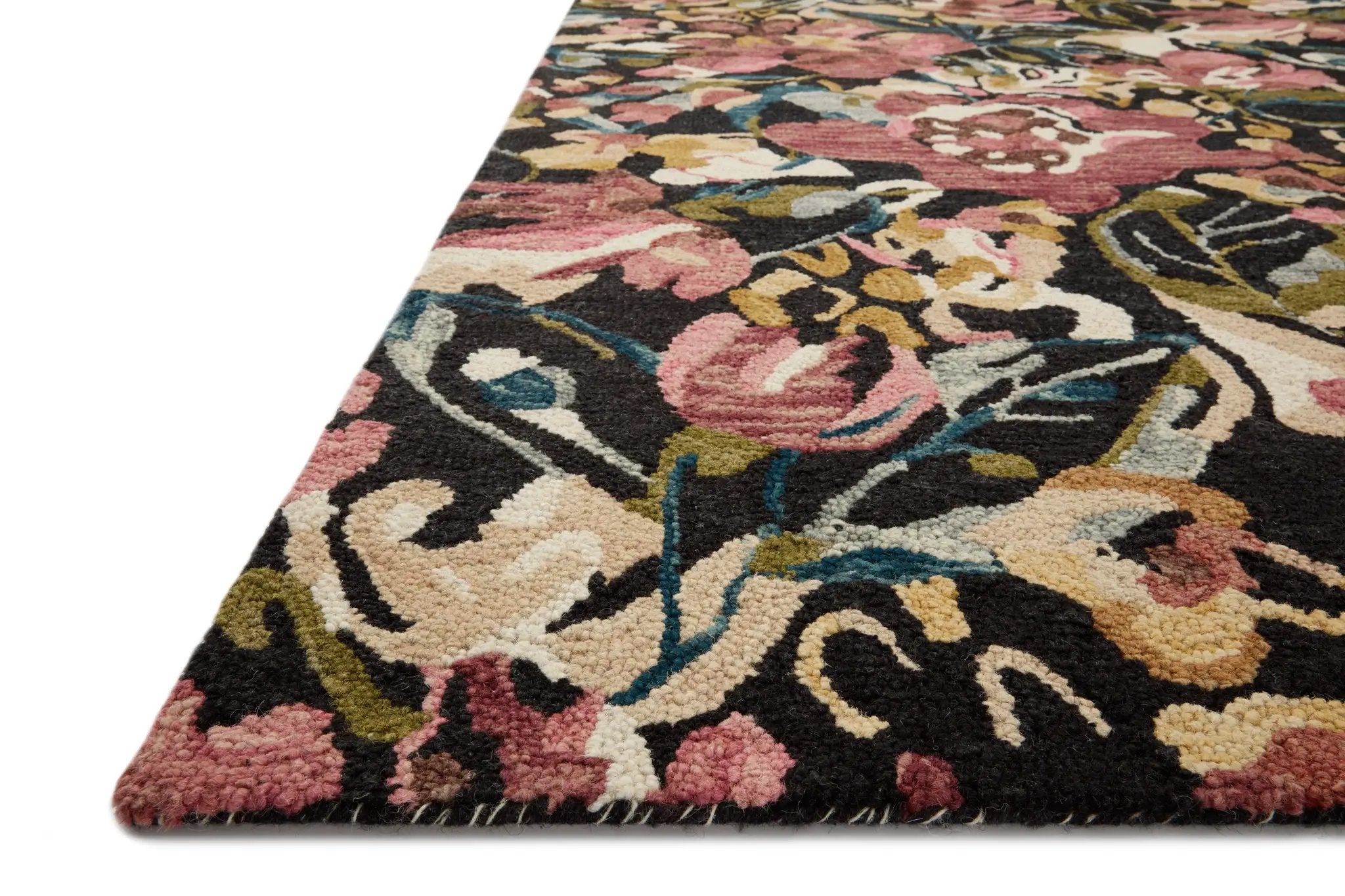 Belladonna BLM-01 Black / Berry Area Rug by Loloi