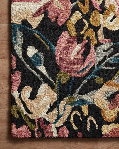 Belladonna BLM-01 Black / Berry Area Rug by Loloi