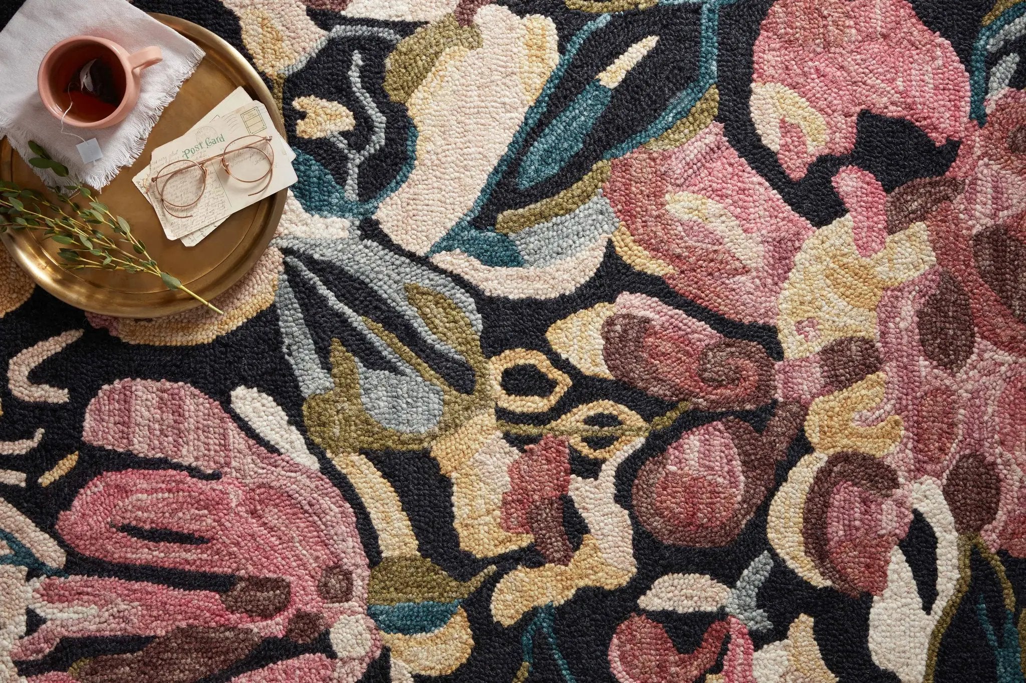 Belladonna BLM-01 Black / Berry Area Rug by Loloi