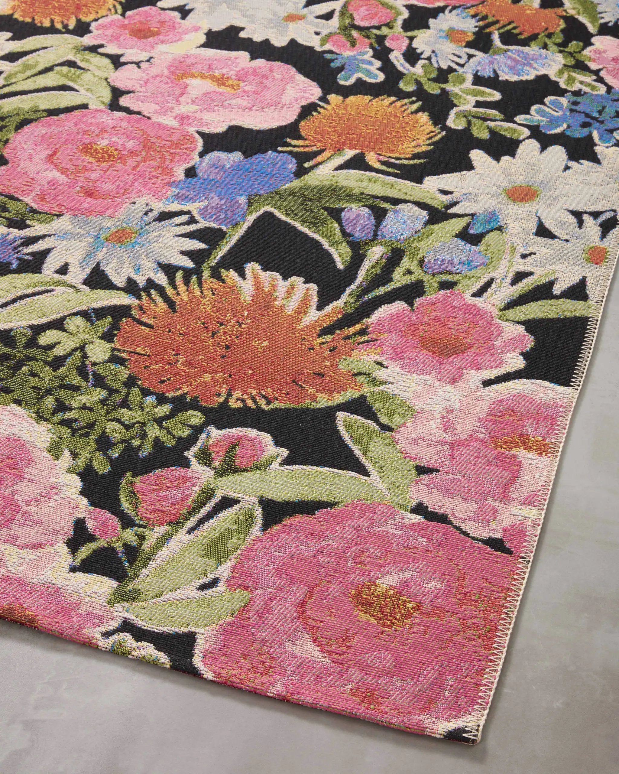 Botanical BOT-01 Black / Multi Area Rug by Loloi