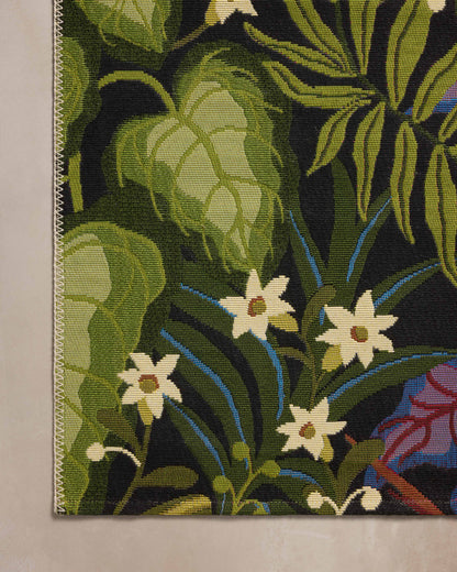 The Botanical BOT-06 Onyx / Multi Area Rug brings bold onyx and vibrant multi-toned character and vintage and botanical flair to your home in a power-loomed area rug