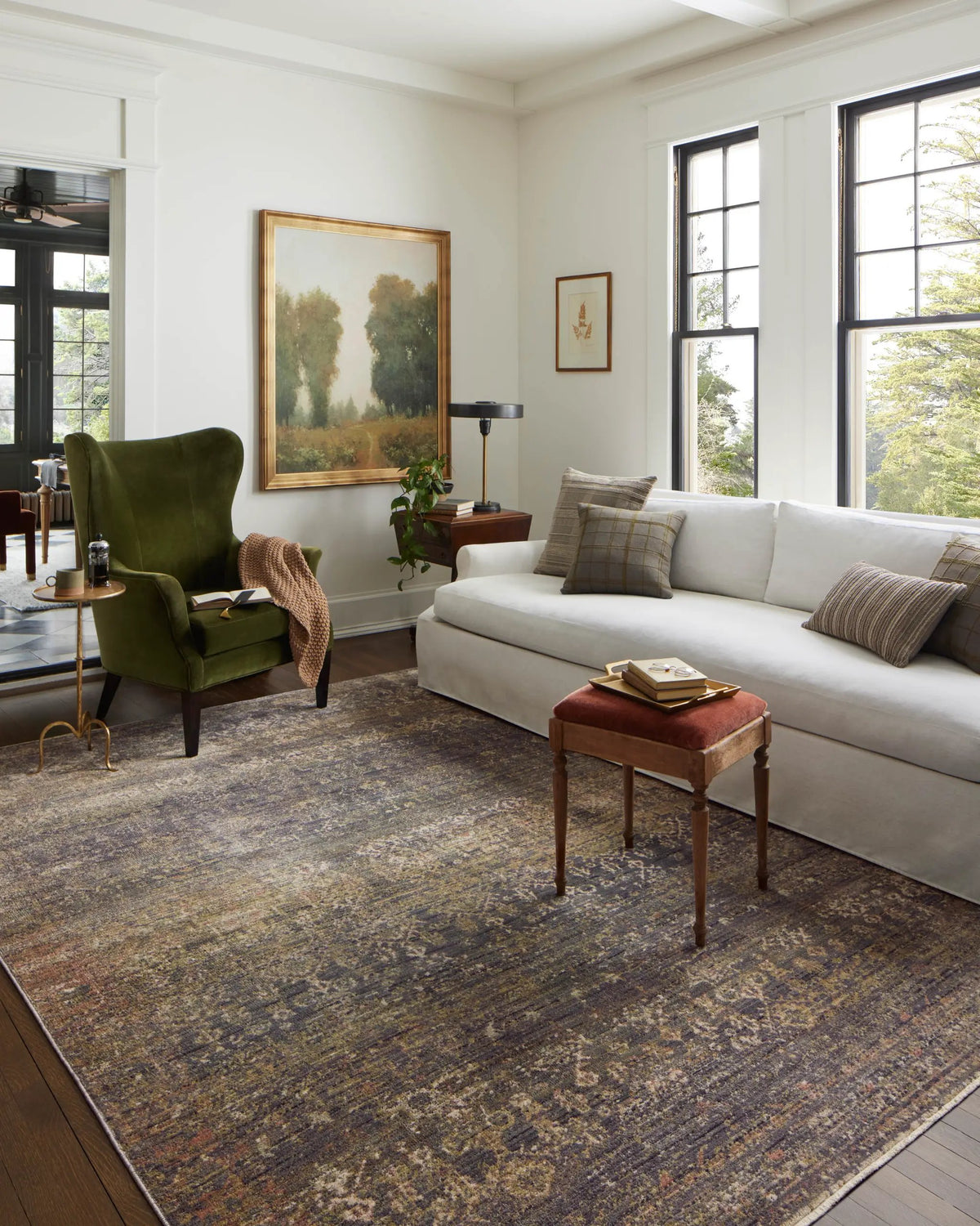 Bradbury BRU-05 Ink / Multi Area Rug by Jean Stoffer x Loloi