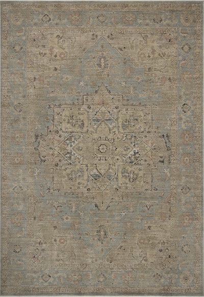 Finished in breezy sky-blue and lush moss tones with contemporary and traditional styling, the Briar BRR-01 Sky / Moss Area Rug is a power-loomed polyester area rug for modern living