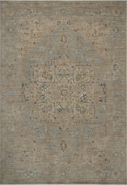 Finished in breezy sky-blue and lush moss tones with contemporary and traditional styling, the Briar BRR-01 Sky / Moss Area Rug is a power-loomed polyester area rug for modern living