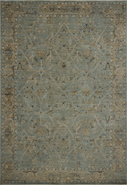 A power-loomed polyester area rug with contemporary and traditional design in aqua and earthy olive hues, the Briar BRR-02 Aqua / Olive Area Rug is a standout in any décor