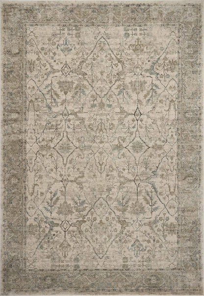 The Briar BRR-02 Ivory / Sage Area Rug highlights refined ivory and calming sage tones and contemporary and traditional texture in a beautifully made power-loomed polyester area rug