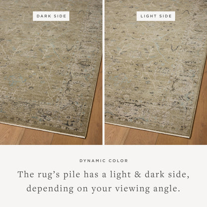Dressed in earthy olive and grounding stone hues with contemporary and traditional detail, the Briar BRR-02 Olive / Stone Area Rug is a power-loomed polyester area rug that completes any room