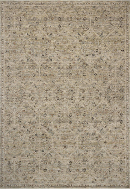 The Briar BRR-03 Silver / Moss Area Rug transforms any space with shimmering silver and lush moss tones and contemporary and traditional design in a power-loomed polyester area rug