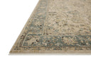 The Briar BRR-05 Ant. Ivory / Blue Area Rug is a power-loomed polyester area rug that radiates ant. ivory and calming blue charm and contemporary and traditional elegance