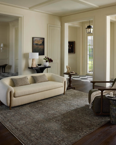 The Briar BRR-06 Bark / Lagoon Area Rug showcases grounded bark and tranquil lagoon tones in a power-loomed polyester area rug with contemporary and traditional style
