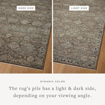 The Briar BRR-06 Bark / Lagoon Area Rug showcases grounded bark and tranquil lagoon tones in a power-loomed polyester area rug with contemporary and traditional style