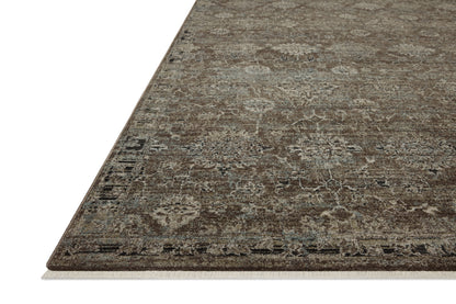 The Briar BRR-06 Bark / Lagoon Area Rug showcases grounded bark and tranquil lagoon tones in a power-loomed polyester area rug with contemporary and traditional style