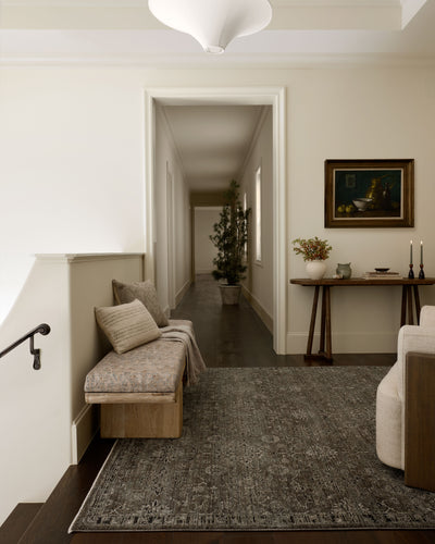 The Briar BRR-06 Bark / Lagoon Area Rug showcases grounded bark and tranquil lagoon tones in a power-loomed polyester area rug with contemporary and traditional style