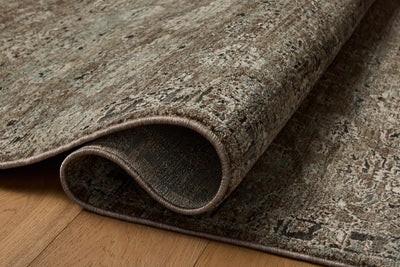 The Briar BRR-06 Bark / Lagoon Area Rug showcases grounded bark and tranquil lagoon tones in a power-loomed polyester area rug with contemporary and traditional style