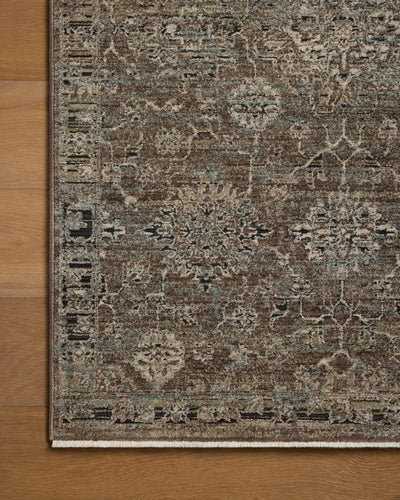 The Briar BRR-06 Bark / Lagoon Area Rug showcases grounded bark and tranquil lagoon tones in a power-loomed polyester area rug with contemporary and traditional style