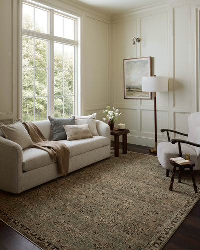 Featuring soft misty and striking granite hues and contemporary and traditional detail, the Briar BRR-06 Mist / Granite Area Rug is a power-loomed polyester area rug for any room