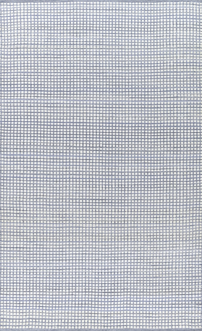 Caicos CAI-1 Blue Area Rug, sustainable PET fiber, geometric flatwoven indoor-outdoor rug