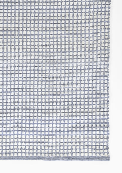 Caicos CAI-1 Blue Area Rug, sustainable PET fiber, geometric flatwoven indoor-outdoor rug