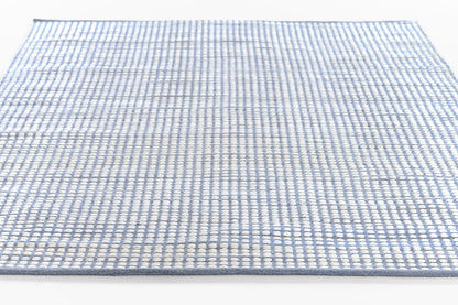 Caicos CAI-1 Blue Area Rug, sustainable PET fiber, geometric flatwoven indoor-outdoor rug