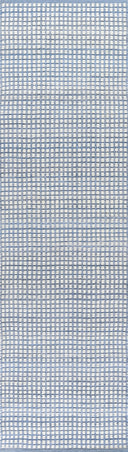 Caicos CAI-1 Blue Area Rug, sustainable PET fiber, geometric flatwoven indoor-outdoor rug